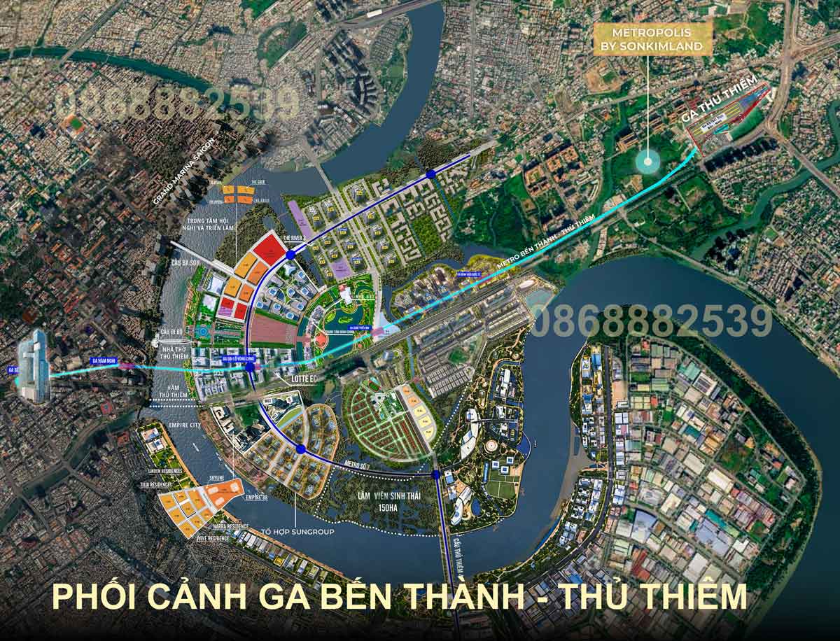 Phối cảnh tổng thể tuyến Metro Bến Thành - Thủ Thiêm