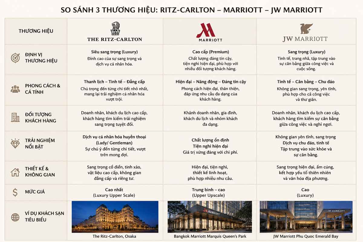 Ritz-Carlton, JW Marriott, Marriott