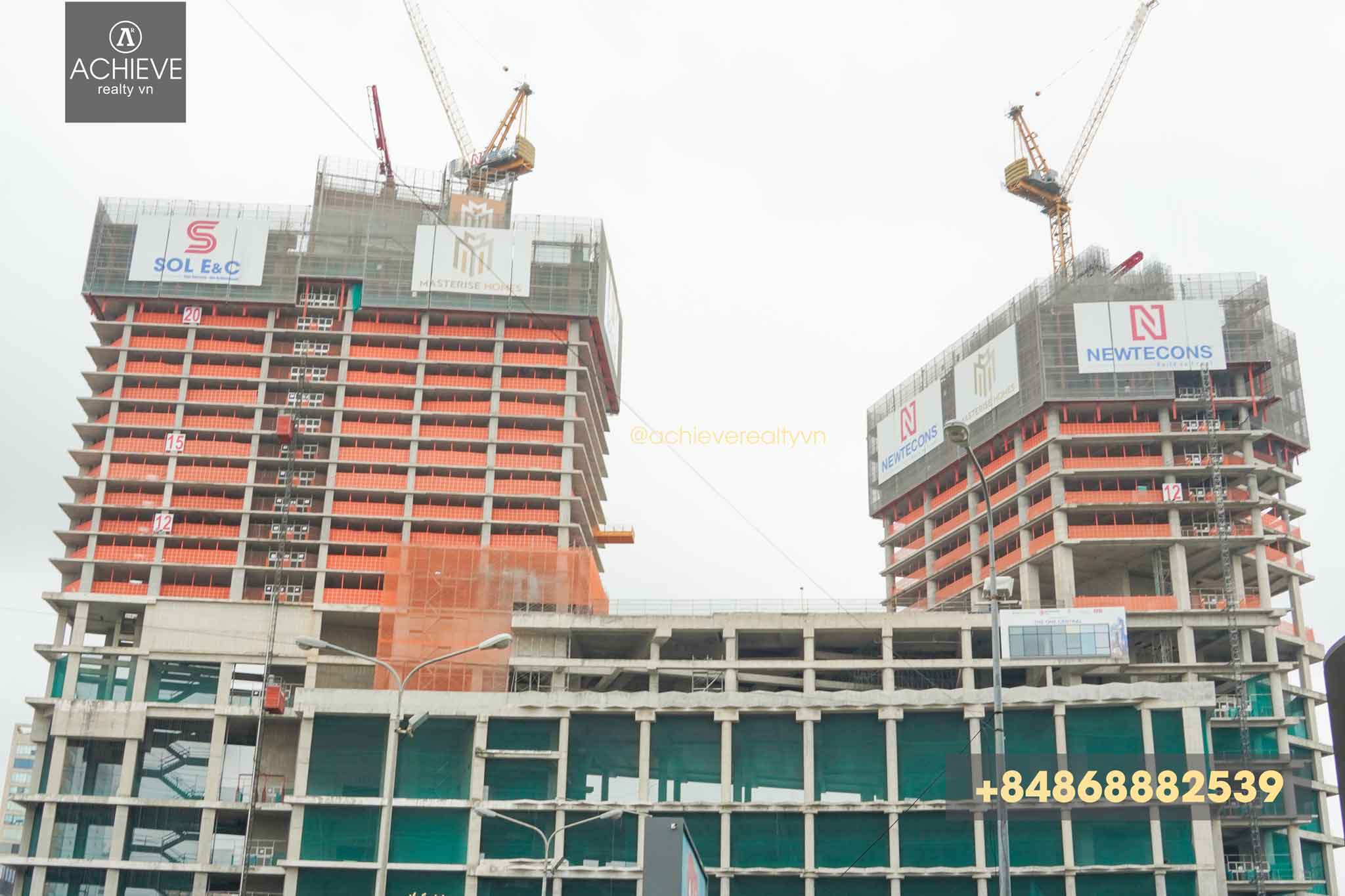 Tower 1 surpasses floor 20 and Tower 2 reaches floor 12 — One Central Saigon 29/05/2026