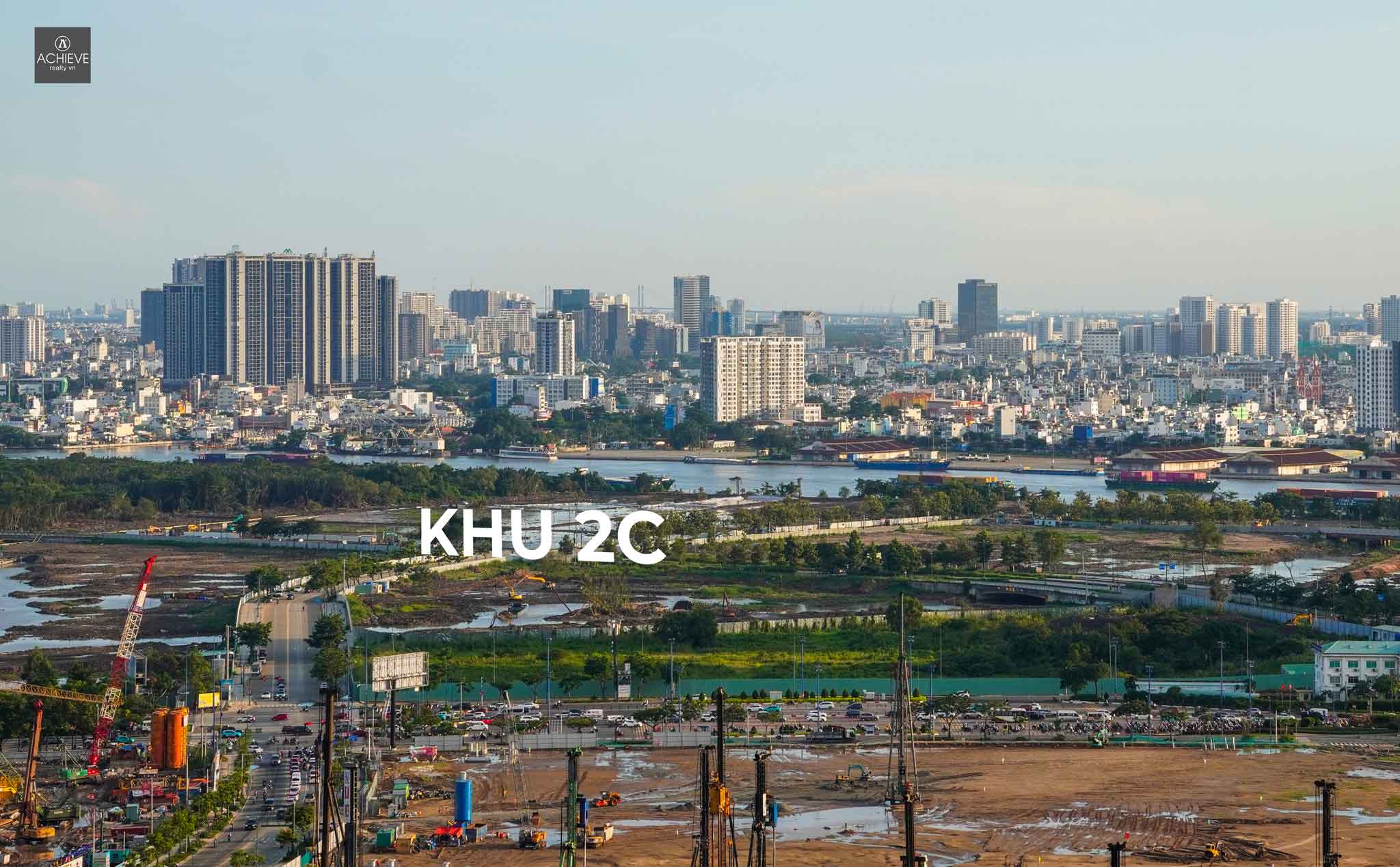 Location of Functional Area 2C in the core of Thu Thiem New Urban Area viewed from above, October 2026