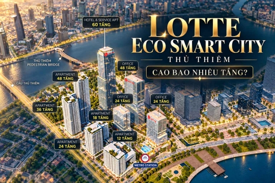 Lotte Eco Smart City Thủ Thiêm cao bao nhiêu tầng?