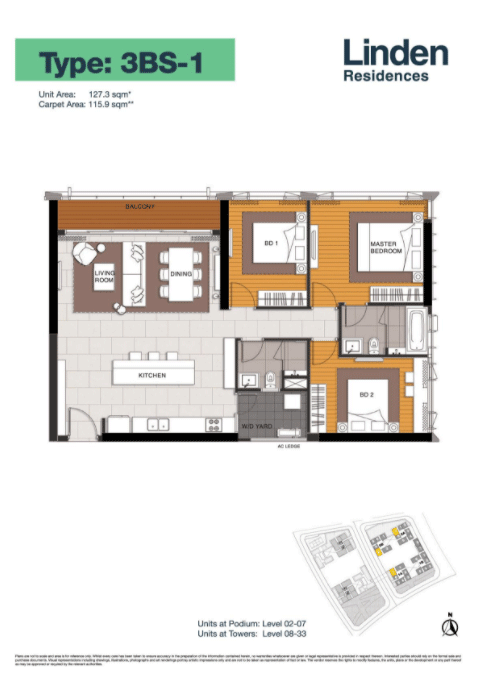 Linden Residences - Empire City 88 Thu ThiemT1A.06.06 for rent unfurnished 127.3sqm T1A.X.07 ECR035