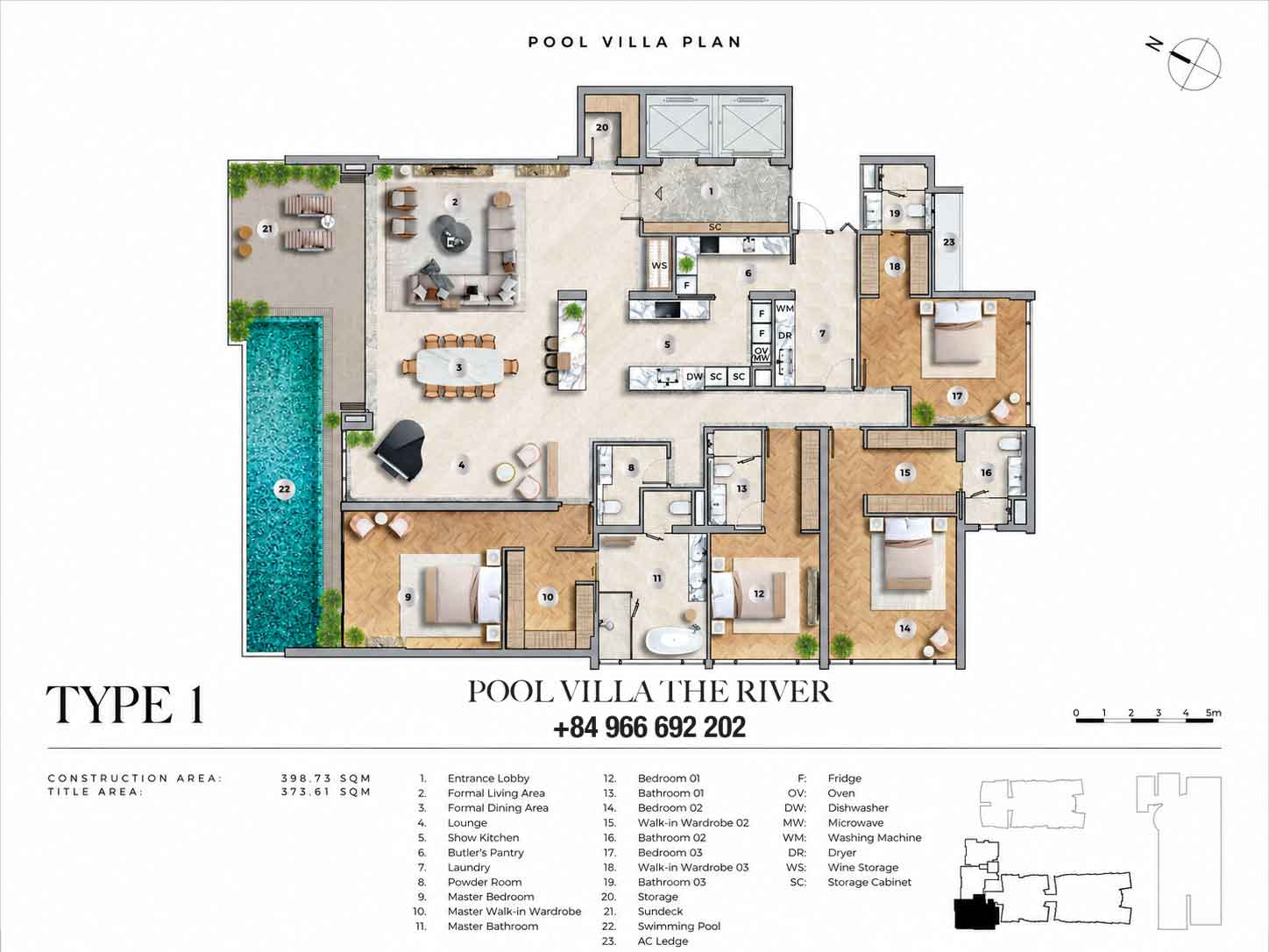 The River Thu Thiem Pool Villa for Rent: 4 Bedrooms, 380 m², Private Pool