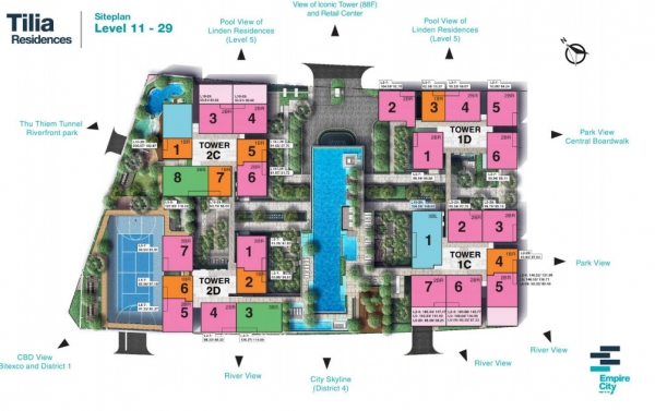 For Sale: 4-Bedroom Duplex at Tilia, High Floor, 203m2 | Empire City | District 1 River View | Unit T2C.2X.02